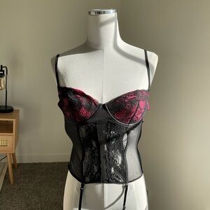 Victoria’s Secret Black and Pink corset lingerie top size 34B